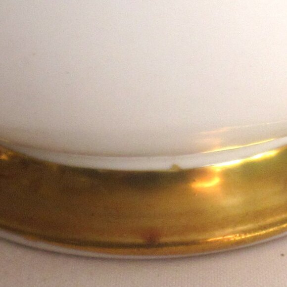 Foley Tea Cup and Saucer Hand Painted Floral Heavy Gold French Loop Handle H235 - Picture 8 of 10